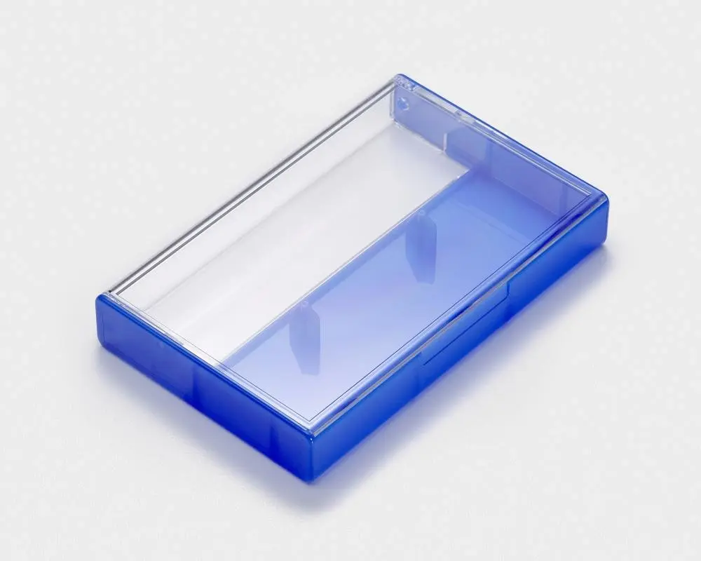 Blue‑clear case with pins