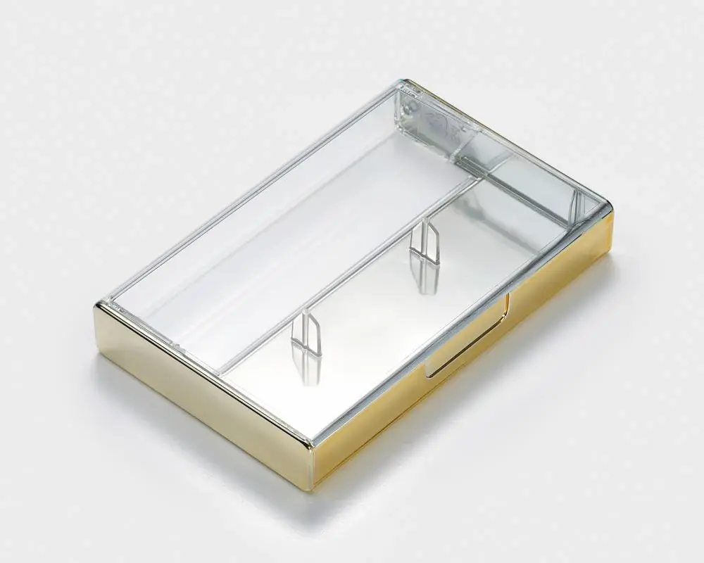 Gold‑clear case with pins