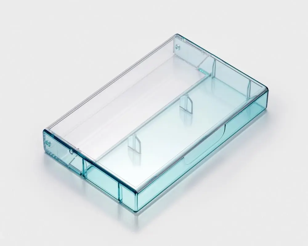 Green transparent-clear case with pins